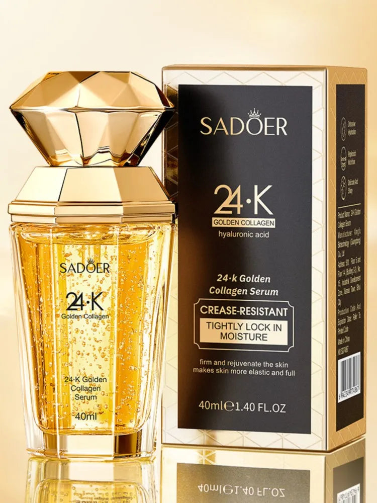 Golden collagen serum texture