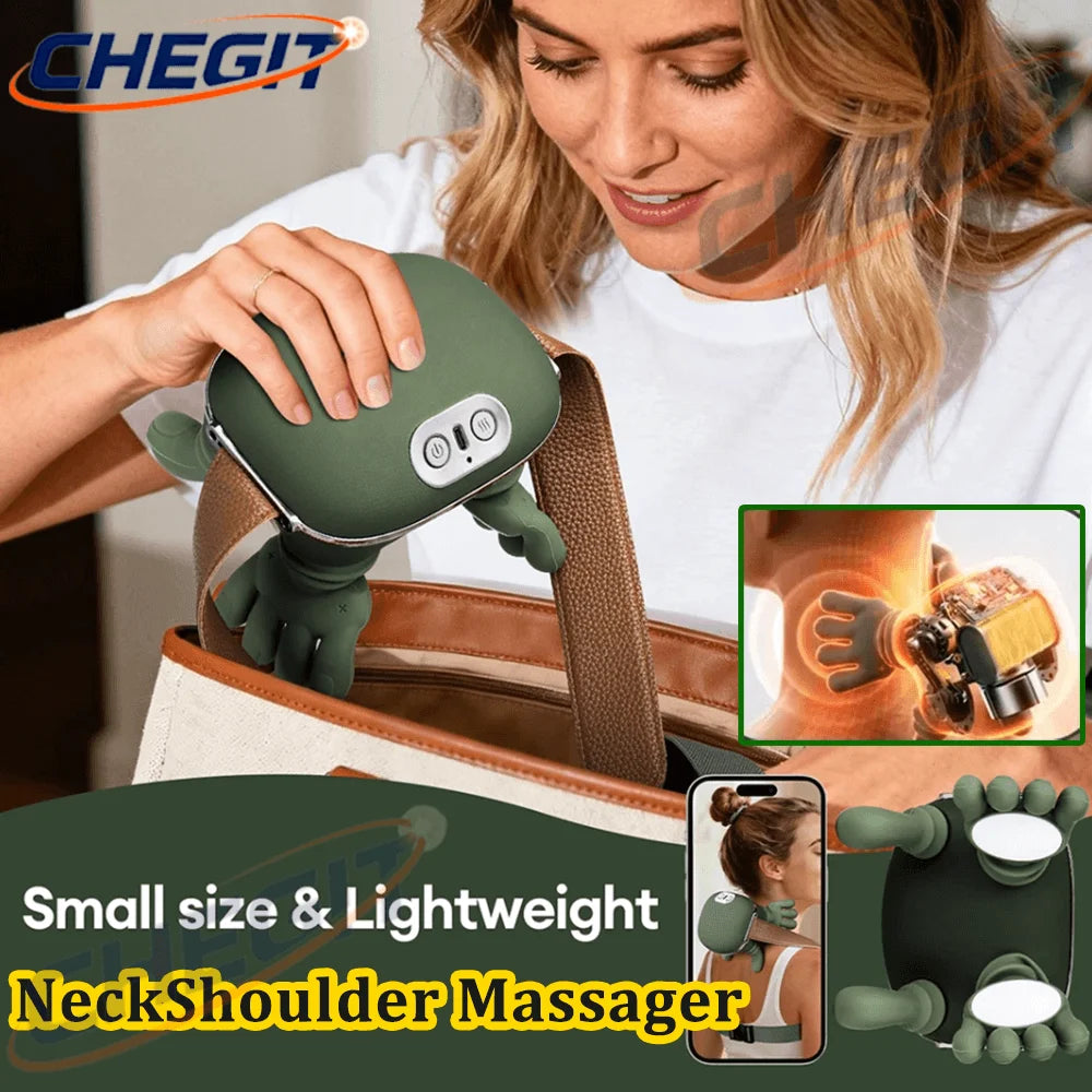 Hot Bionic Finger Neck Shoulder Massager Wireless Neck Cervical Trapezius Kneading Massage Shawl Brushless Motor Neck Masajeador